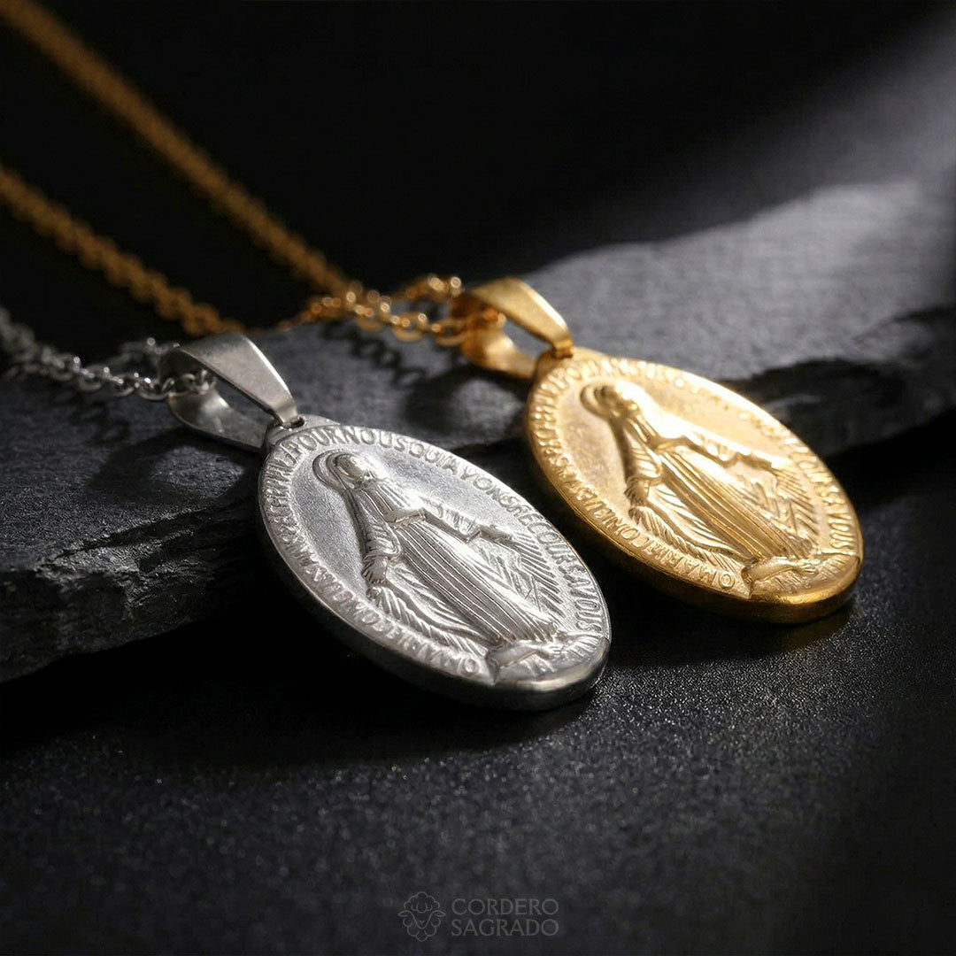 Collar Medalla Milagrosa Doble Cara