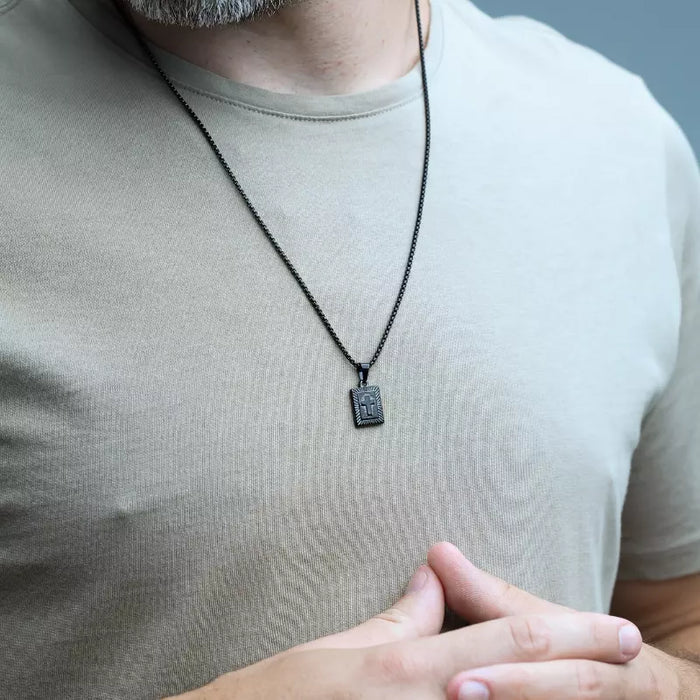Collar Cruz Minimalista para Hombre - Acero Inoxidable