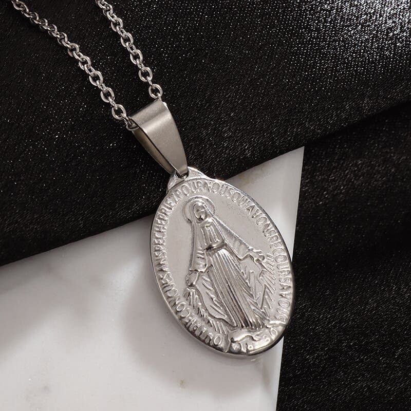 Collar Medalla Milagrosa Doble Cara