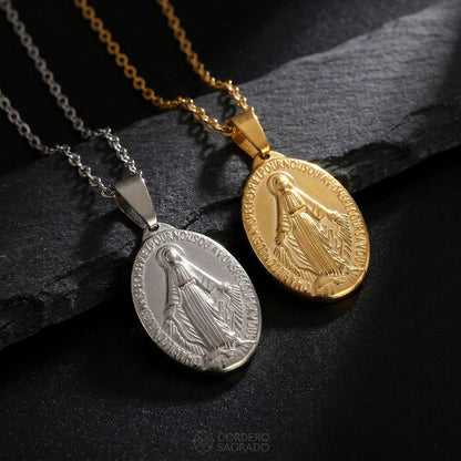 Collar Medalla Milagrosa Doble Cara