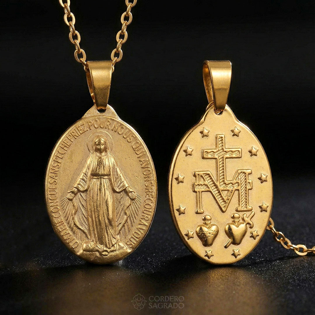 Collar Medalla Milagrosa Doble Cara