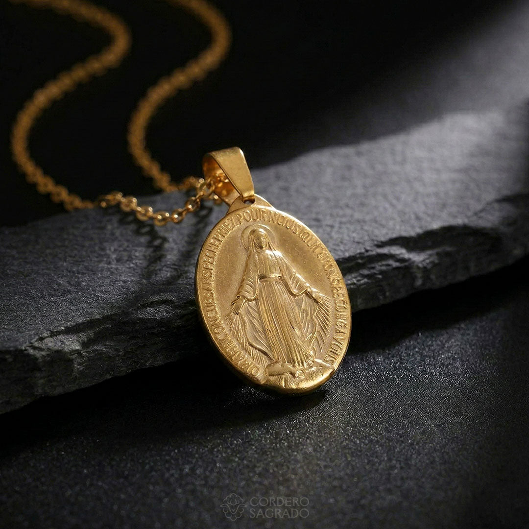 Collar Medalla Milagrosa Doble Cara