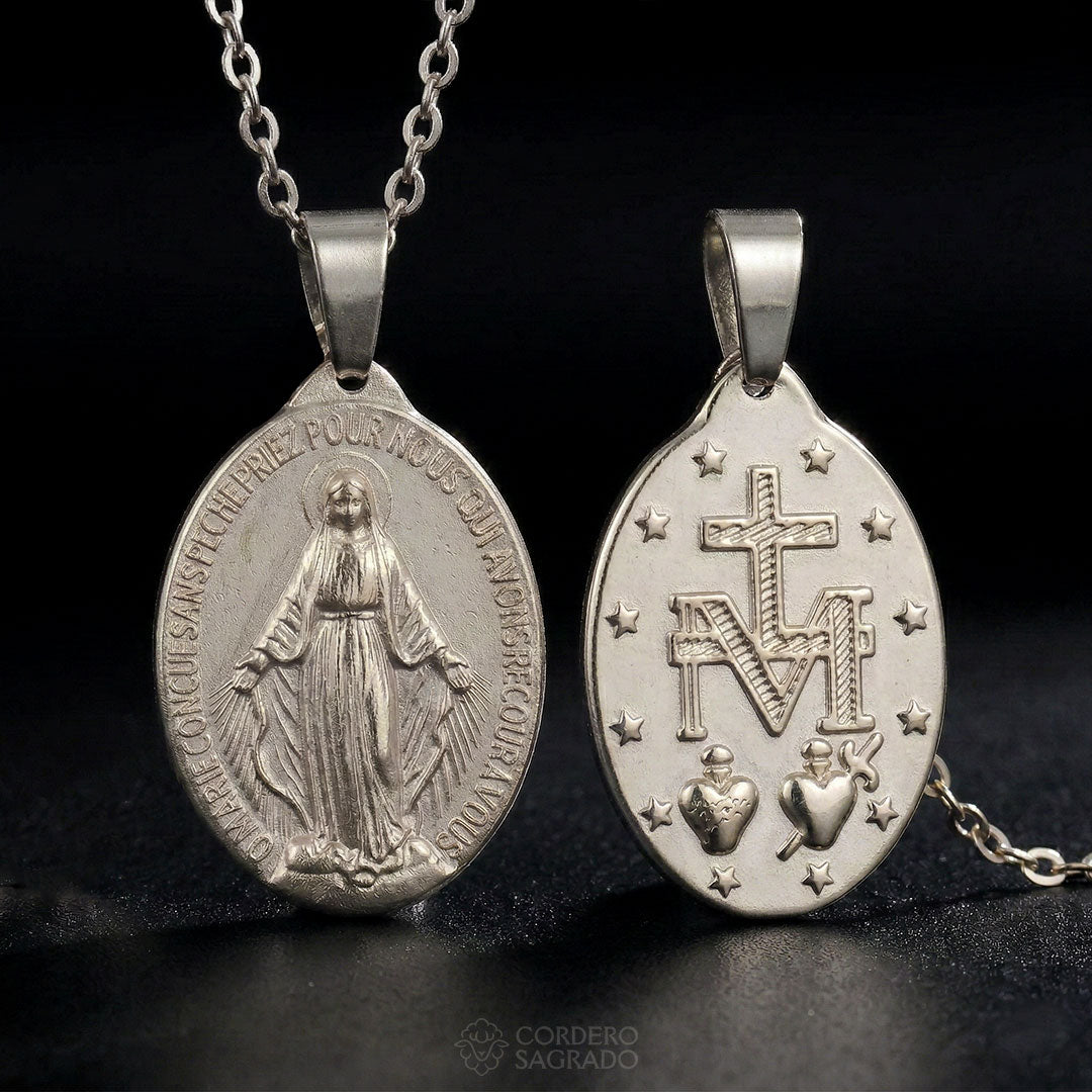 Collar Medalla Milagrosa Doble Cara