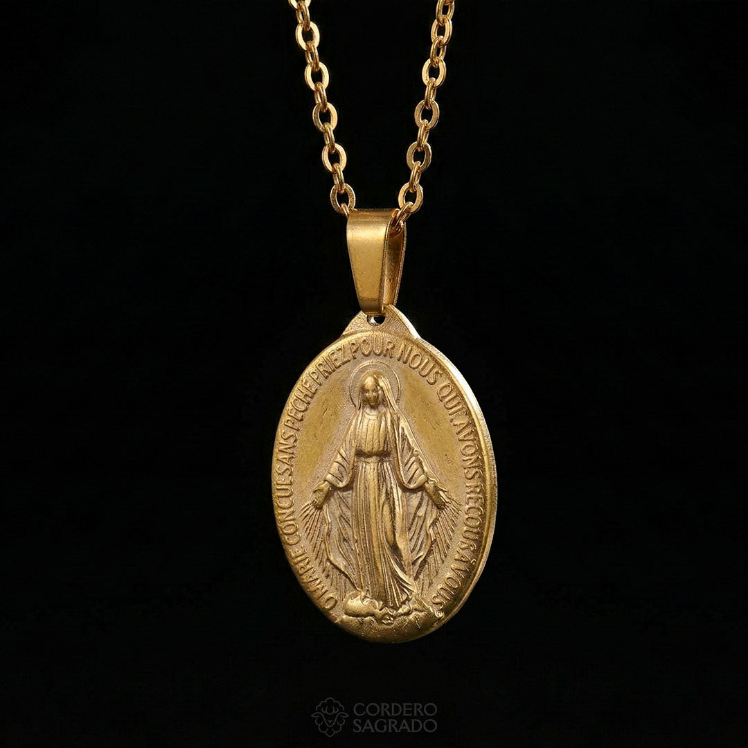 Collar Medalla Milagrosa Doble Cara