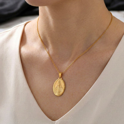 Collar Medalla Milagrosa Doble Cara