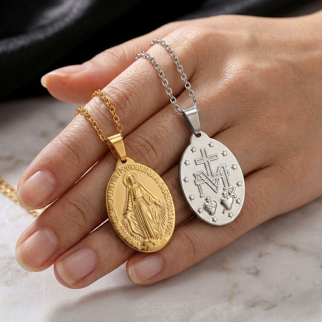 Collar Medalla Milagrosa Doble Cara