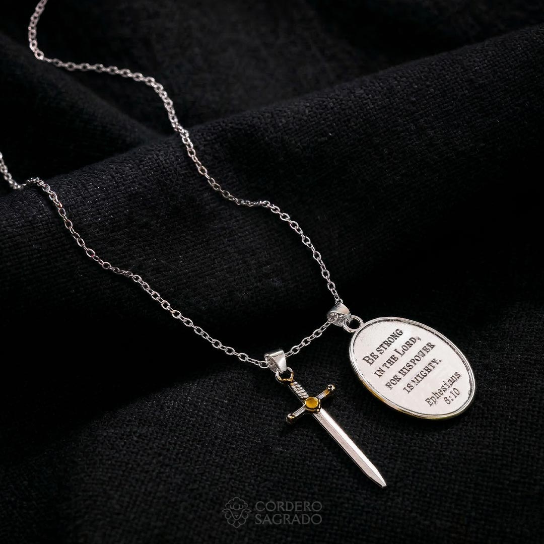 Collar de la Victoria de San Miguel Arcángel con Dije Doble - Bendecido por Sacerdote