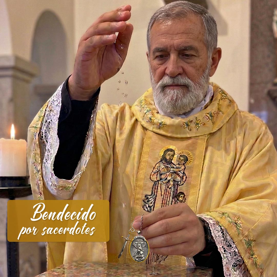 Collar de la Victoria de San Miguel Arcángel con Dije Doble - Bendecido por Sacerdote